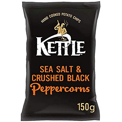 Kettle Chips Chips/Crisps Potato Pepper & Salt Sea Salt & Black Pepper Plastic Bag 1'S 150g X1