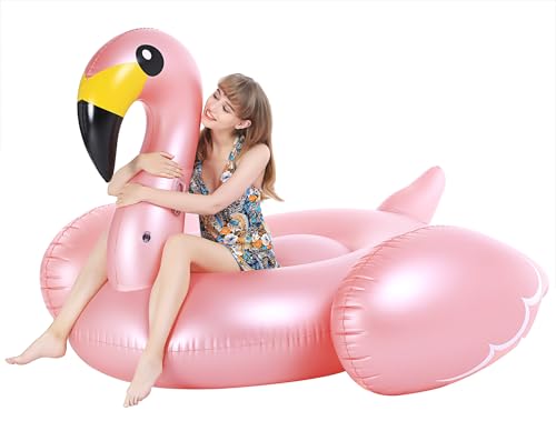 Image of Jasonwell Giant Inflatable Flamingo Swan Pegasus Pool Float Summer Beach Swimming Pool Floatie Lounge Floating Raft Outdoor Party Decorations Toys for Adults