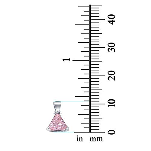 Blue Apple Co. Triangle Cut Charm Pendant Simulated Cubic Zirconia 925 Sterling Silver (11mm)2