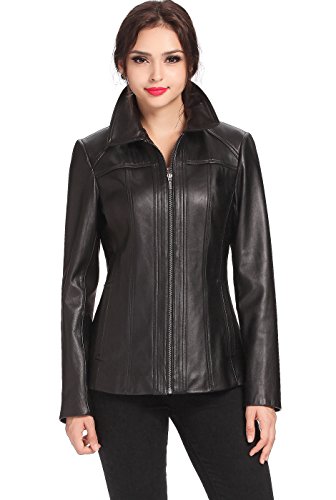 Bgsd Women Ellen New Zealand Lambskin Leather Jacket Black Medium #TOP2