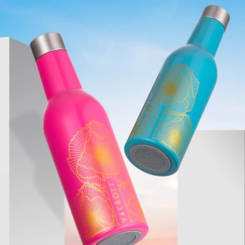 Image of CLAY CRAFT VACBOTT Ivy Wine Double Walled|18 Hours Hot and 24 Hours|Cold Vacuum Insulated Flask Bottle|2 Piece, 1000 ml Steel Bottles for Travelling|BPA-Free|BIS Certified|1Year Limited Warranty