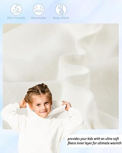 Jiahong Kids Fashion Sweatshirts Soft Brushed Fleece Pullover Hoodie Casual Hooded Sweatshirts For Boys And Girls(White, S) #TOP3