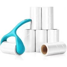 Super Sticky Pet Hair Remover Roll 350 Sheets Set with Upgraded Handle, 7 Rolls, Portable Hair Remover for Clothes, Furniture, Carpets, Dog and Cat Hair