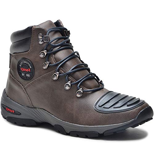 Bota Motociclista Masculina Conforto Resistente Macia Leve Cor:Marrom;Tamanho:41