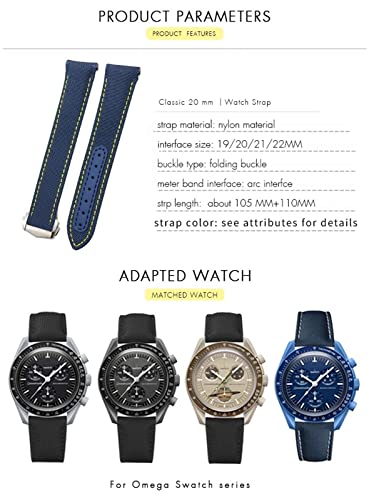 Bracelet toile 20mm pour Omega Seamaster et Speedmaster - 6