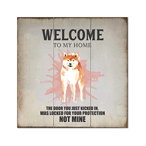 Plaque murale Akita Inu bois tableau décoration maison salon