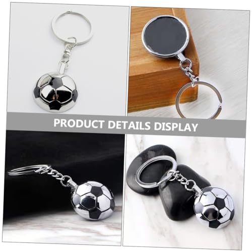 Porte-clés de football portable en métal silver avec dragonne clef multifonction - 7