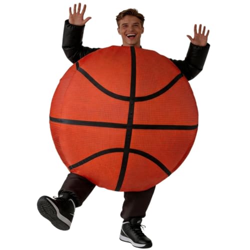 MatGui Inflatable Basketball Costume for Adults - Funny Blow Up Sports Ball Costume for Halloween Tailgates & Cosplay - One Size