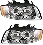 Headlights Headlamps Left & Right Pair Set for 02-05 Audi A4