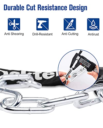 Ndakter Bike Chain Lock, Bicycle Lock With 4-Digit Resettable Combination & Keys, 3.2Ft Bike Locks Heavy Duty Anti-Theft, Secure Bike Lock Combination For Bike, Scooter, Motorcycle, Gate, Fence #TOP2