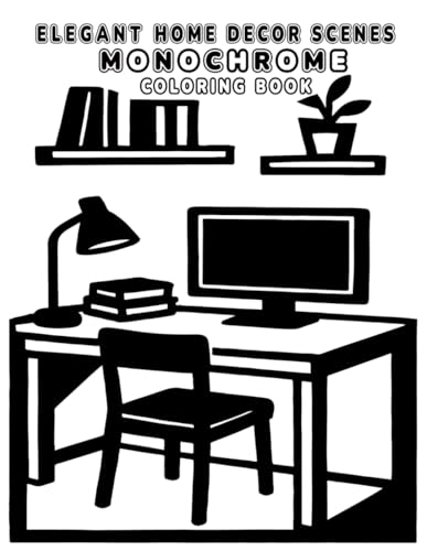 Elegant Home Decor Scenes MONOCHROME COLORING BOOK: 50 Modern Rooms and Stylish Living Spaces with Clean Monochrome Illustrations for Relaxation and Creative Expression image 2