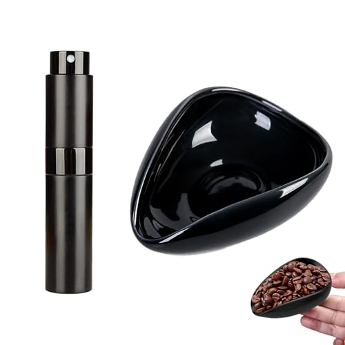 Tazza Dosatrice Caffè, 2 Pezzi Accessori per Caffè Accessori, Set di Tazze Dosatrici Per Chicchi di Caffè e Bottiglia Spray, per bar in Ceramica Recipiente, per caffè, per Gli Amanti Caffè
