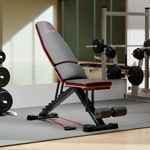 Cockatoo Alpha X10 Strength Training Incline Decline Bench Press With Resistance Band, Flat and Upright Gym Bench For Home,Max User Weight-150Kg