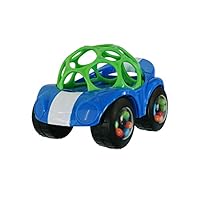 Bright Starts, Oball, Spielzeugauto mit Rassel, Motorikspielzeug für Babys und Kleinkinder ab 3 Monaten, 1 Stück, Zufälliger Farbe blau oder rot