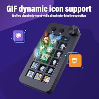 ActionRing Stream Controller Deck,Macro Keypad,Gaming Macro Keyboard,Three Modes(Shortcut Keys,Calculator,Numeric Keypad),for OBS,Photoshop,Adobe Premiere Pro and Office Setup(N1 Black)