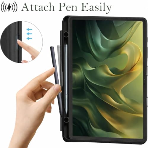 Image of ProElite Cover for Motorola Pad 60 Neo 11 inch 2025, Smart Flip Case Cover for Motorola Pad 60 Neo 11 inch 2025 with Pen Holder, Marble Pink [Transparent Back]