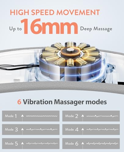 Image of Portable Heating Pad for Period Cramps: Cordless Menstrual Heating Pad with 6 Heat Levels and 6 Massage Modes, 3s Fast Heating Gift for Women and Girl(Grey)