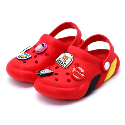 Image of SVAAR x Tom & Jerry Slingback Clog Shoes for Boys & Girls || Indoor & Outdoor Sandals Clogs for Kids with 6 Tom & Jerry Charms