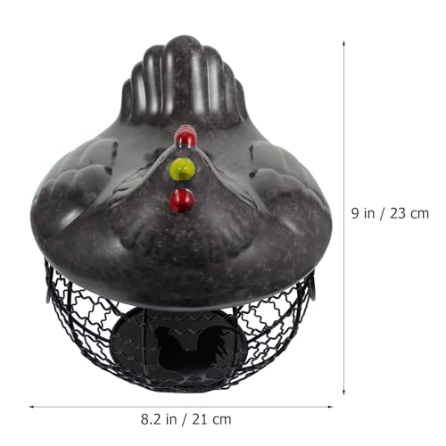 Cesta de hierro para huevos y frutas jojofuny, organizador de cocina gris decorativo 3