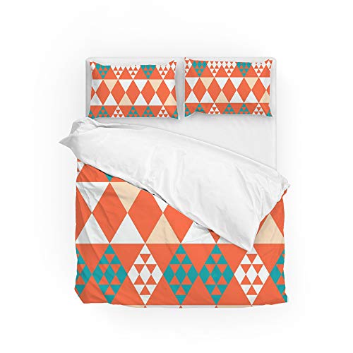 Housse de couette King size rétro abstrait avec 2 taies d'oreiller microfibre