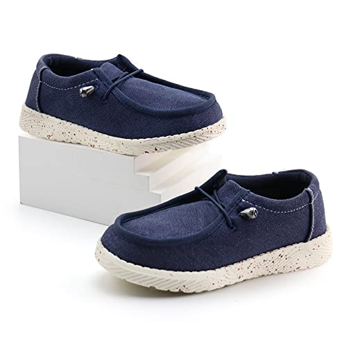 Firelli Kids Loafers Boys Girls Canvas Walking Shoes School Shoes(Navy,12) #TOP4