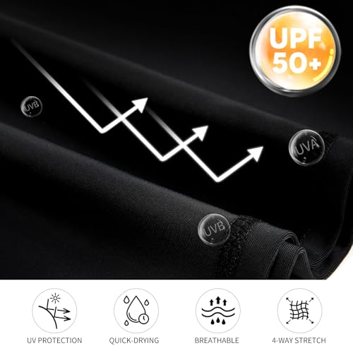 MISS MOLY Men's Short Sleeve UPF 50+ Rash Guard Skins Compression Shirt UV Sun Protection Rashguard for Fishing Running4