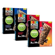 KIND Kids Granola Bars Variety Pack, Gluten Free, Low Sodium, Peanut and Tree Nut Free Snacks, Chocolate Chip, Blueberry Muffin, 5g Protein, 15 Count