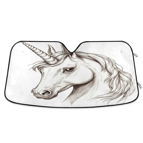 Car Windshield Sun Shade, Dreamy Unicorn J Windshield Sunshades Sun Visor Protector Foldable Blocks UV Rays