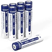 AAA Rechargeable Battery, XTAR 1.5V Rechargeable Lithium AAA Battery 1200mWh 1.5V AAA Batteries for Blink Camera AAA*8 Pack