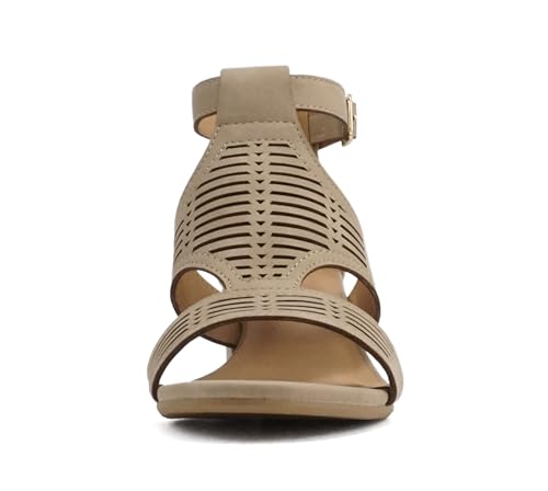 Image of Soda inchNorway inch ~ Women Open Toe Closed Back Counter Cutout Upper Low Block Heel Sandal with Adjustable Ankle Strap
