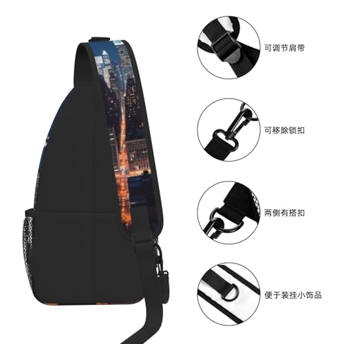New York City Night Printed Cross Chest Bag Diagonally Chest Messenger Bag3
