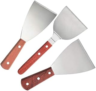 Cabilock 3pcs Stainless Steel Pancake Spatula Set Steak Spatulas Burger Turner Steak Turner Griddle Scraper Metal Cooking Spatulas Tools