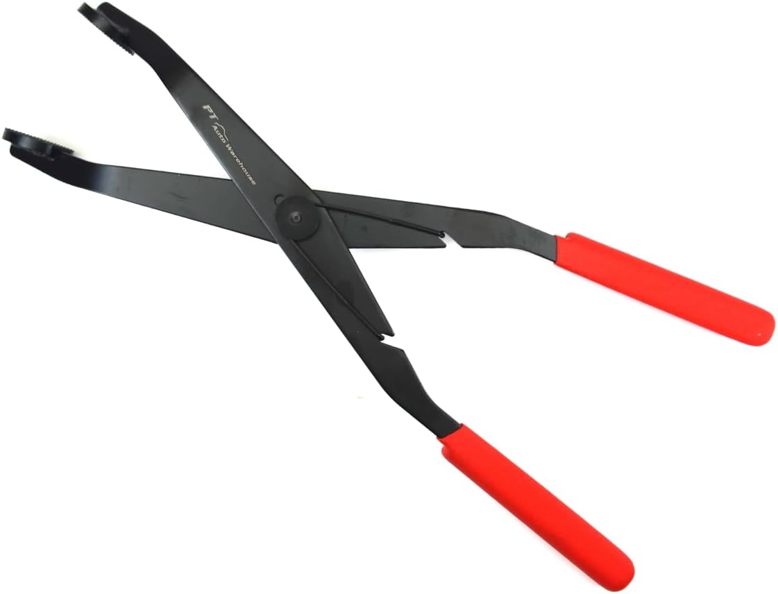 PT Auto Warehouse HT-HRP-5585B - Long Reach Offset Hose Clamp Pliers - 13inch (331mm)