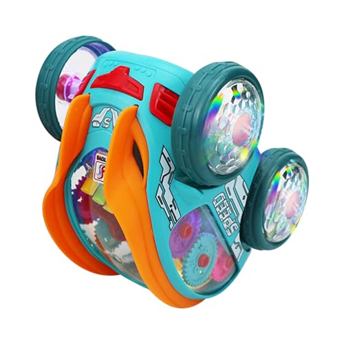 Ancsttu Coches De Acrobacias Juguetes para Niños,Coche Acrobático Eléctrico con Rotación 360 Grados - Juego Educativo con Luces Y Música,para Jardín Interiores Exteriores Escuela Salón Fiestas