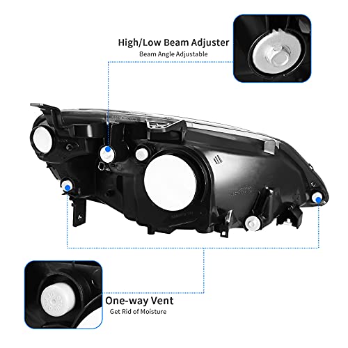 DWVO Headlights Assembly Compatible with 01 02 03 2001 2002 2003 Civic Headlamp Replacement Chrome Housing Pair Driver and Passenger Side by DWVO - Image 4