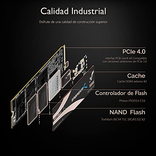 Sabrent-500GB-Rocket-Nvme-PCIe-40-M2-2280-SSD-Interno-Unidad-de-Estado-solido-de-maximo-Rendimiento-SB-ROCKET-NVMe4-500