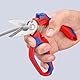KNIPEX Gewinkelte Elektrikerschere mit Mehrkomponenten-Hüllen, glasfaserverstärkt spiegelpoliert 180 mm, 95 05 20 SB