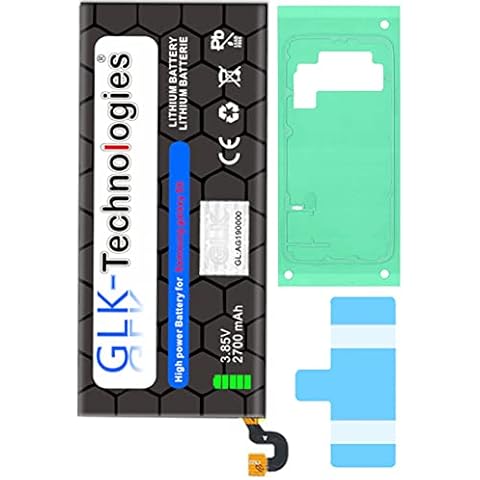 High Power Replacement Battery for Samsung Galaxy S6 SM-G920F / EB-BG920ABE | Original GLK Technologies Battery | 2700 mAh Battery | Includes 2x Adhesive Tape Sets Cover