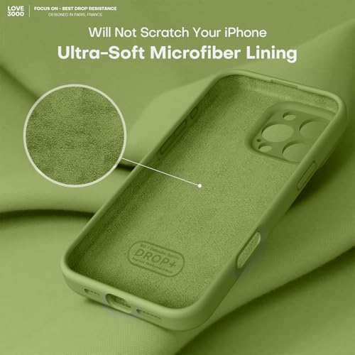 Image of LOVE 3000 Designed for iPhone 16 Pro Max Case, Premium Silicone with [Soft Anti-Scratch Microfiber Lining] Shockproof Protective Phone Case for Men Women Girls 6.9 inch, Cedar Green