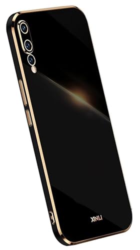 Topme Silikonskal för Huawei P20 Pro / P20 Pro New Edition (6,1 tum), [ guldkant stil telefonfodral] - svart