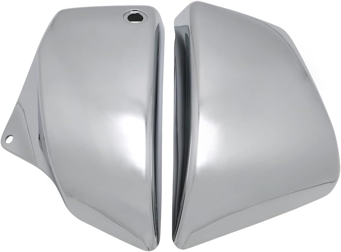 Motorcycle Left & Right Battery Fairing Covers Side Panel Oil Tank Cover For Honda Shadow ACE/Aero/Sabre VT1100 1999-2008(Not fit for Spirit) (Chrome)