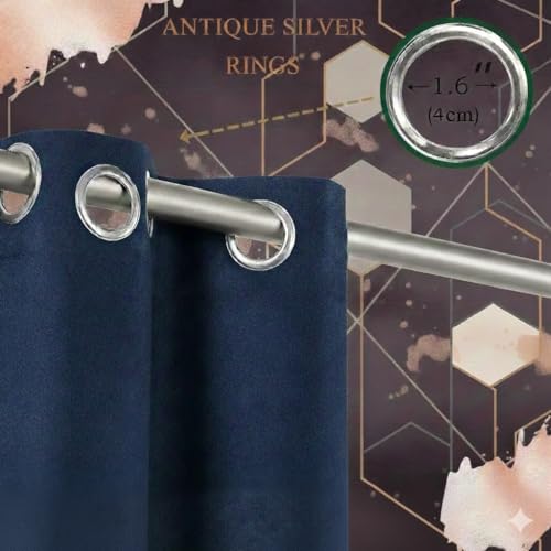 Image of Premium Jute Curtains | 7 Feet Long Curtains | Home, Living Room & Bedroom | Size= 54 x 84 Inches (Navy Bue)