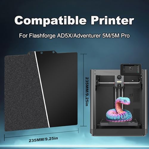Image of 235x235mm Black Build Plate for AD5X /AD5M /AD5M Pro Double Sided Textured PEI+Smooth PEI Flexible Spring Steel Platform Heated Printing Bed for AD5X /AD5M /AD5M Pro 3D Printer
