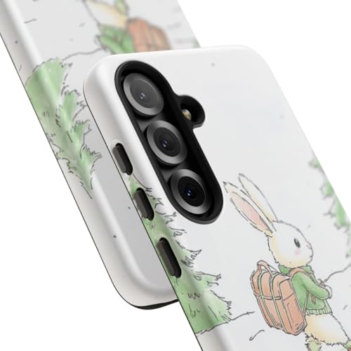 Coque Galaxy S25 Plus lapin vert avec sac à dos rigide mate - 2