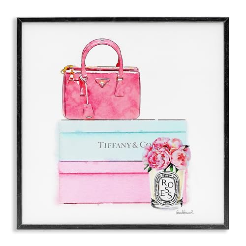 Glam Floral Purse Still Life, 17 x 17 Inch Framed Giclée Print