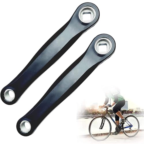 SSyang 2 Piezas Manivela de Bicicleta, 170mm Brazo de Manivela para Bicicleta de Monta, Bicicleta Manivela Brazo, Para El Camino De Bicicletas De Montaña Bici Plegable Fijo Marcha De Bicicleta (Negro)