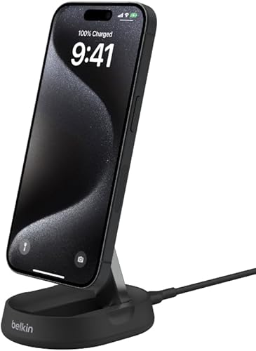 Miniatura 14 de Belkin Soporte de carga magnético convertible de 15 W - Cargador Qi2 rápido compatible con MagSafe, cargador de iPhone para Apple iPhone 16, 16