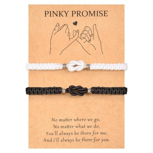 TOWAMOE Pinky Promise Bracelet Love Knot Matching Couples Bracelets Jewelry Valentines Day Gifts for Boyfriend Girlfriend Husband Wife