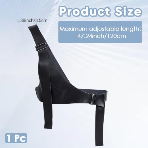 Black Vintage Waist Belt Imitation Leather Goth Harness Chest Punk Adjustable Gothic Rock Strap Rave Plus Size Boho Decorative Waistband Belts for Women Dress Clothes Body Jewelry Accessory2