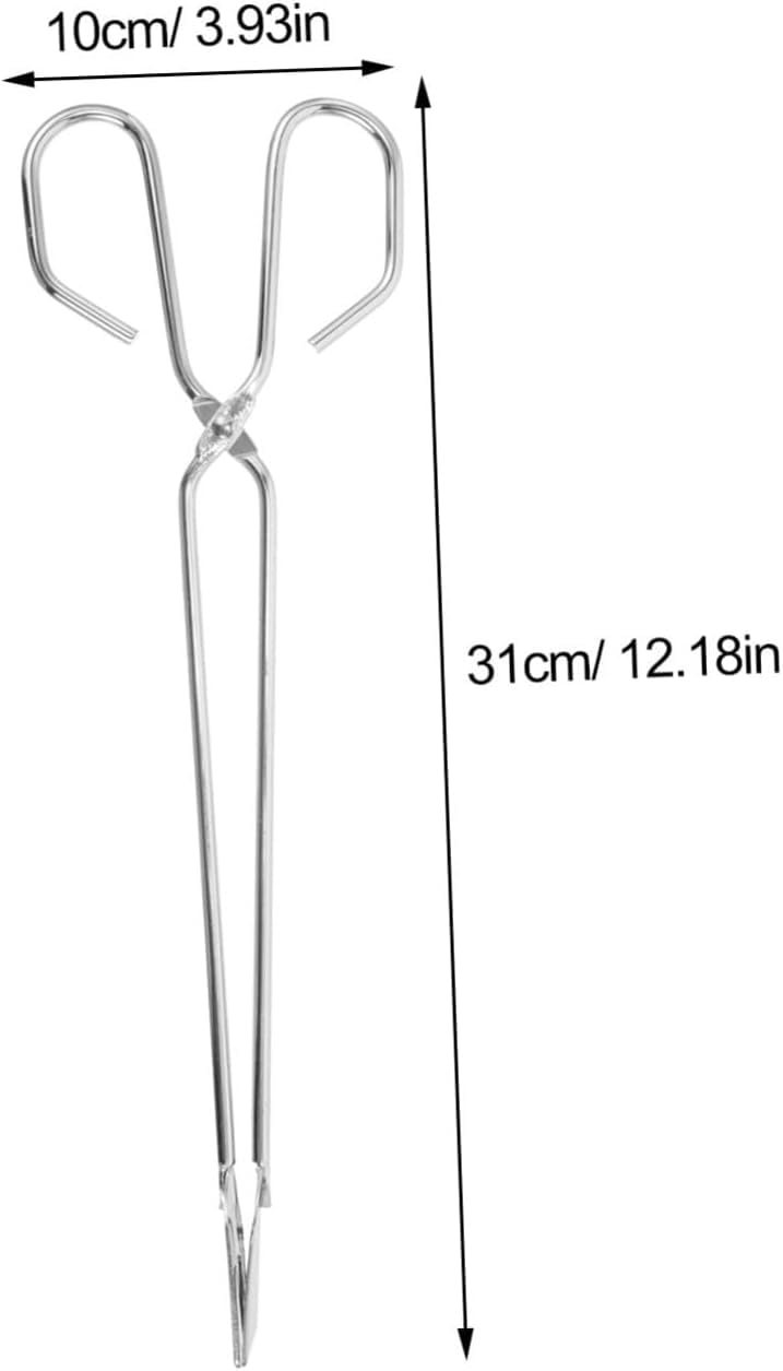 Pinze per Carbone Extra Lunghe da 31 Cm - Pinze in Ferro Resistenti per Braciere, Barbecue, Campeggio, Camino - Strumento Essenziale per Maneggiare Legna E Carbone in Sicurezza
